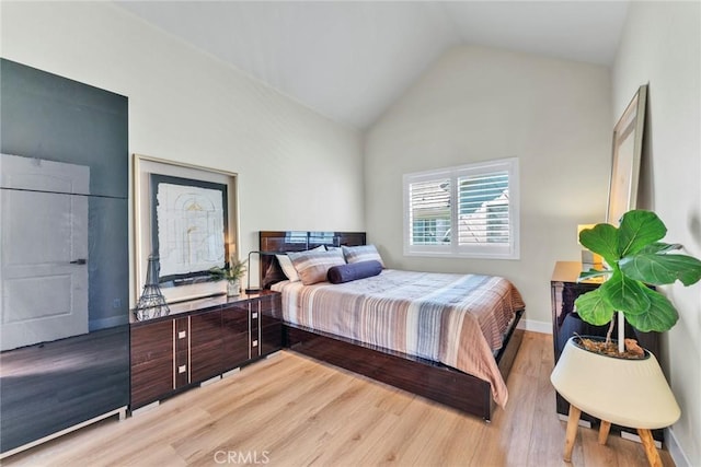 166 Alta St Unit B, Arcadia, CA 91006 - bedroom with light wood finished floors and vaulted ceiling