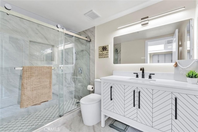 166 Alta St Unit B, Arcadia, CA 91006 - bathroom with vanity and a marble finish shower