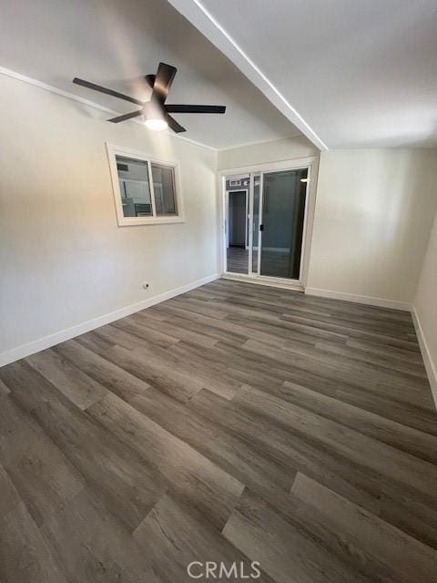 28838 Snead Dr, Menifee, CA 92586 - spare room featuring dark wood finished floors and a ceiling fan
