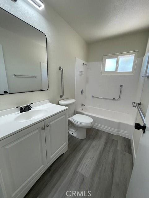 28838 Snead Dr, Menifee, CA 92586 - full bath with vanity, shower / bathtub combination, and wood finished floors