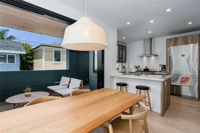 6191/2 Marguerite, Corona Del Mar, CA 92625 - dining area with light wood-type flooring and recessed lighting