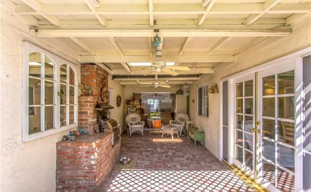 856 Ardmore Cir, Redlands, CA 92374 - view of patio with french doors and a ceiling fan