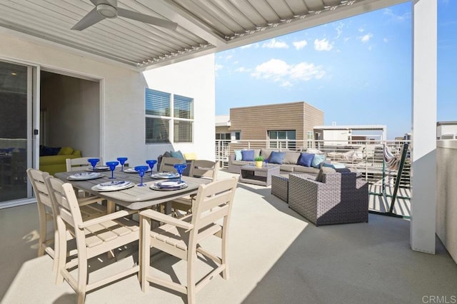 2035 Bravo Loop Unit 6, Chula Vista, CA 91915 - view of patio / terrace featuring an outdoor hangout area, ceiling fan, and outdoor dining space