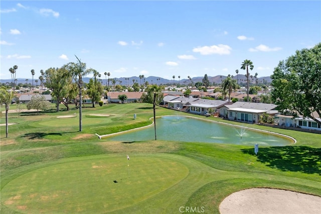 621 Shasta Way, Hemet, CA 92543 - surrounding community featuring a residential view, a putting area, a water and mountain view, and view of golf course