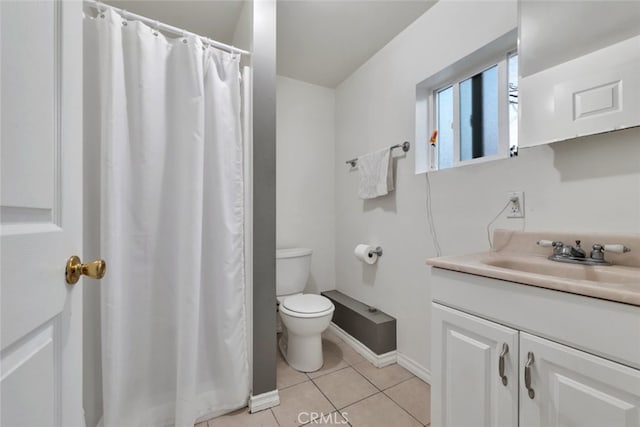 16908 Los Alimos St, Granada Hills, CA 91344 - bathroom featuring vanity, tile patterned flooring, and a shower with curtain