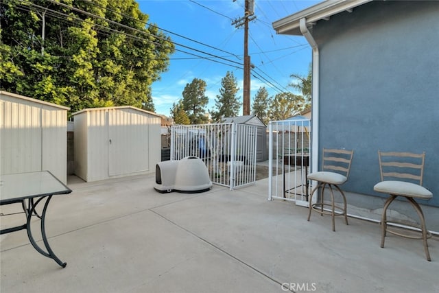16908 Los Alimos St, Granada Hills, CA 91344 - view of patio with a storage unit