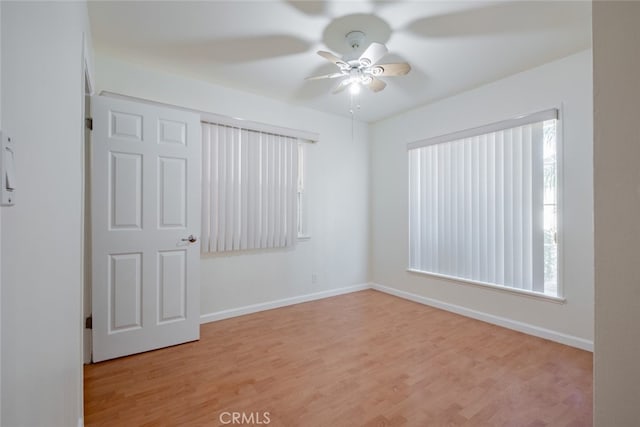 16908 Los Alimos St, Granada Hills, CA 91344 - spare room with light wood-style flooring, a ceiling fan, and healthy amount of natural light