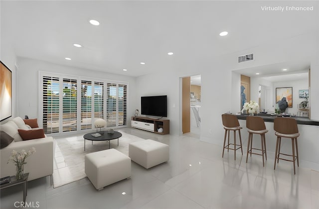 20500 Blairmoore St, Chatsworth, CA 91311 - living area featuring recessed lighting and light tile patterned flooring