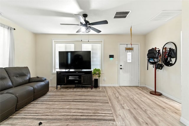 29246 Radio Rd, Barstow, CA 92311 - living room with wood finished floors and a ceiling fan