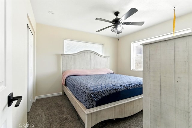 29246 Radio Rd, Barstow, CA 92311 - carpeted bedroom featuring baseboards and ceiling fan