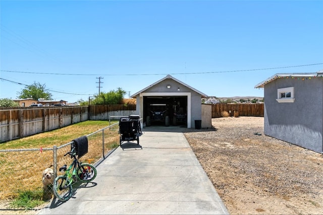 29246 Radio Rd, Barstow, CA 92311 - view of outbuilding with a fenced backyard and driveway