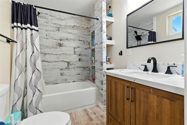 29246 Radio Rd, Barstow, CA 92311 - full bath featuring vanity, wood finished floors, and shower / bath combo