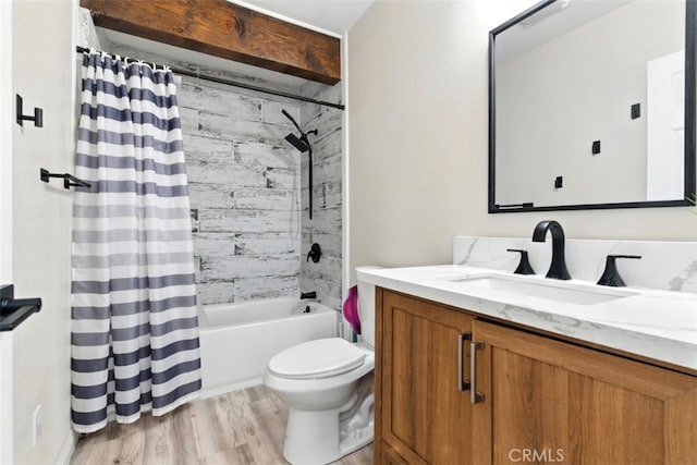 29246 Radio Rd, Barstow, CA 92311 - bathroom featuring vanity, wood finished floors, and shower / tub combo