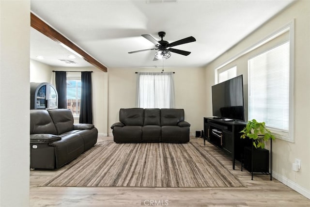 29246 Radio Rd, Barstow, CA 92311 - living area with wood finished floors and a ceiling fan