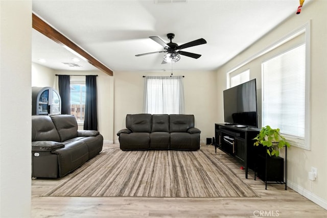 29246 Radio Rd, Barstow, CA 92311 - living area featuring wood finished floors and ceiling fan