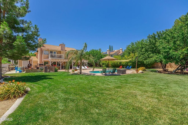 4665 Northridge Dr, Palmdale, CA 93551 - view of yard with a patio and a balcony