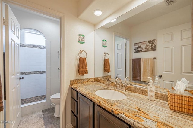 4665 Northridge Dr, Palmdale, CA 93551 - full bathroom with vanity and a tile shower