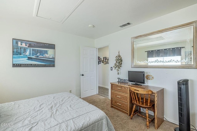 4665 Northridge Dr, Palmdale, CA 93551 - carpeted bedroom with attic access and a desk