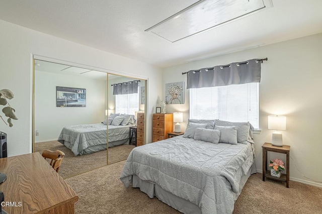 4665 Northridge Dr, Palmdale, CA 93551 - carpeted bedroom featuring attic access and a closet