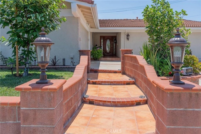 25532 Maximus St, Mission Viejo, CA 92675 - property entrance featuring stucco siding and a tiled roof
