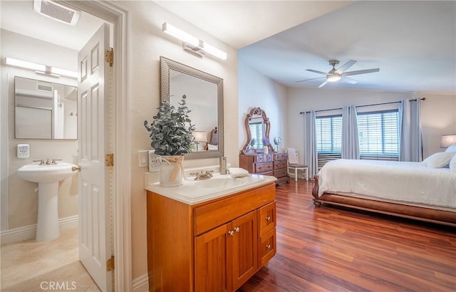 25532 Maximus St, Mission Viejo, CA 92675 - bedroom with lofted ceiling, wood finished floors, and ceiling fan