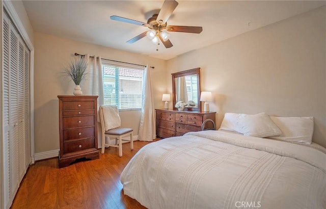 25532 Maximus St, Mission Viejo, CA 92675 - bedroom featuring wood finished floors, a closet, and ceiling fan