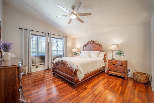 25532 Maximus St, Mission Viejo, CA 92675 - bedroom featuring vaulted ceiling, wood finished floors, and ceiling fan
