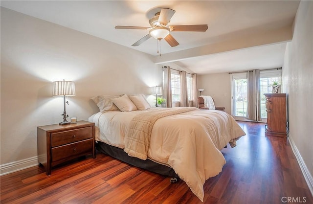 25532 Maximus St, Mission Viejo, CA 92675 - bedroom featuring dark wood-type flooring and ceiling fan