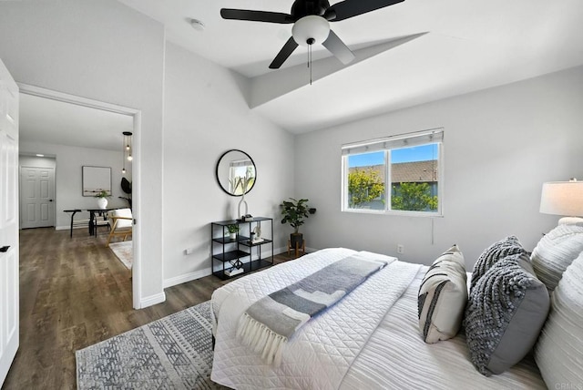 1250 Pinnacle Peak, Chula Vista, CA 91915 - bedroom with wood finished floors, vaulted ceiling, and ceiling fan
