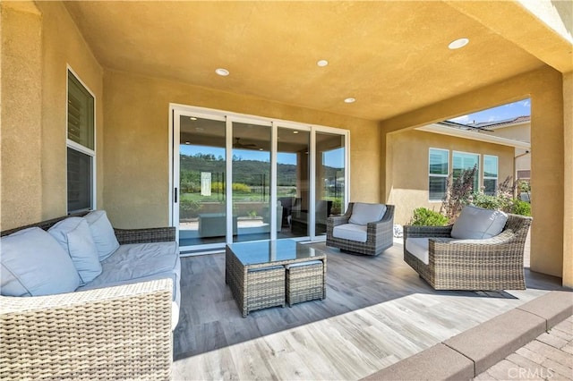 33303 Barmetta Ln, Temecula, CA 92592 - view of patio / terrace featuring outdoor lounge area and a deck