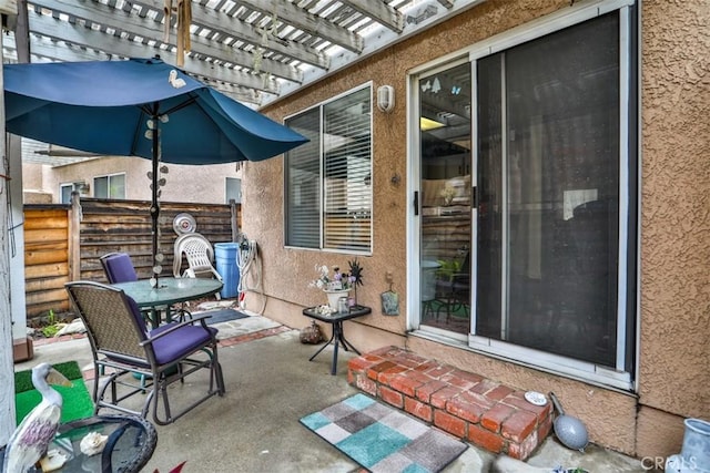 7331 Belpine Pl Unit 31, Rancho Cucamonga, CA 91730 - view of patio / terrace featuring a pergola and outdoor dining space