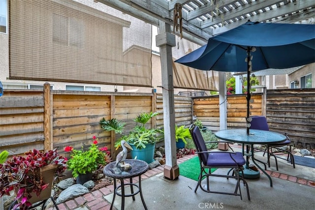 7331 Belpine Pl Unit 31, Rancho Cucamonga, CA 91730 - fenced backyard with a patio, outdoor dining space, and a pergola