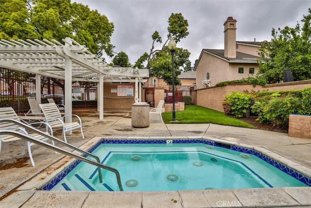 7331 Belpine Pl Unit 31, Rancho Cucamonga, CA 91730 - view of pool featuring a swimming pool, a pergola, and a patio