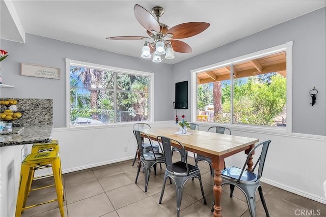 1239 Highridge St, Riverside, CA 92506 - dining room featuring tile patterned floors and ceiling fan