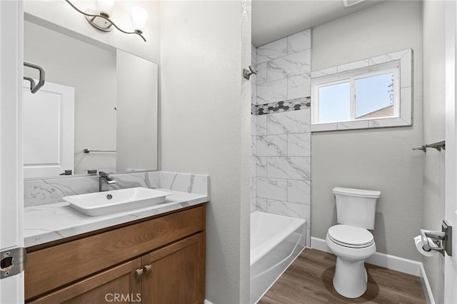 1906 Crandall Way, Paradise, CA 95969 - full bath featuring vanity, wood finished floors, and shower / washtub combination