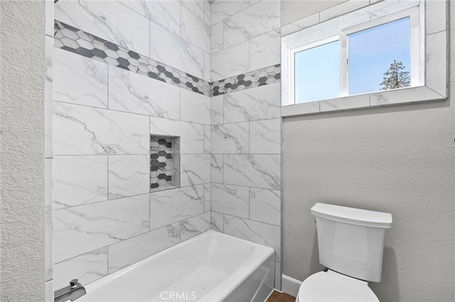 1906 Crandall Way, Paradise, CA 95969 - bathroom with shower / bathtub combination and a textured wall