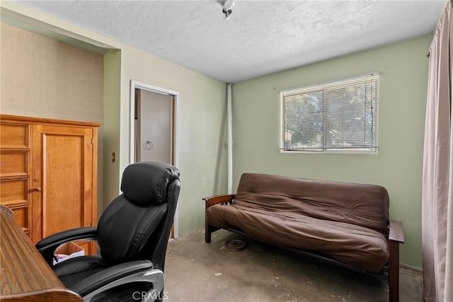 1529 Pomeroy Rd, Arroyo Grande, CA 93420 - office area featuring a textured ceiling and unfinished concrete floors