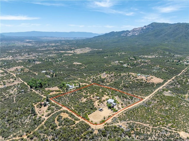 52685 Saddleback Rd, Anza, CA 92539 - overview of rural landscape with property parcel outlined and a mountainous background