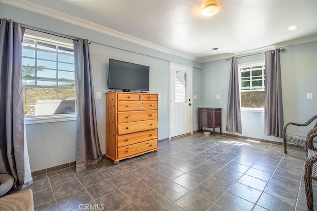 52685 Saddleback Rd, Anza, CA 92539 - bedroom with baseboards and ornamental molding