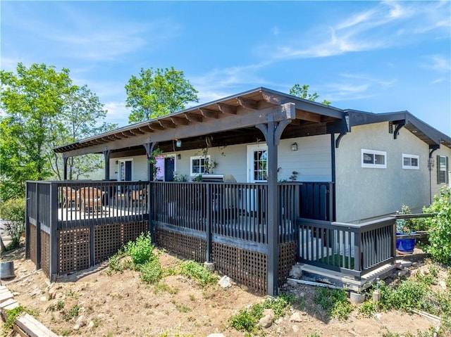 52685 Saddleback Rd, Anza, CA 92539 - back of property featuring a wooden deck