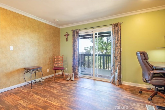 52685 Saddleback Rd, Anza, CA 92539 - office space with wood finished floors and ornamental molding