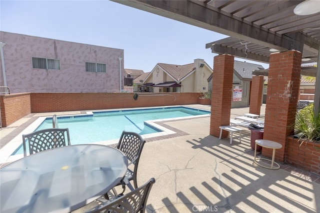 1313 Valley View Rd Unit 202, Glendale, CA 91202 - community pool featuring a pergola, a patio area, a fenced backyard, and outdoor dining area