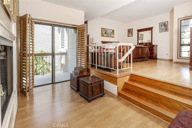 1313 Valley View Rd Unit 202, Glendale, CA 91202 - stairs featuring wood finished floors and a fireplace