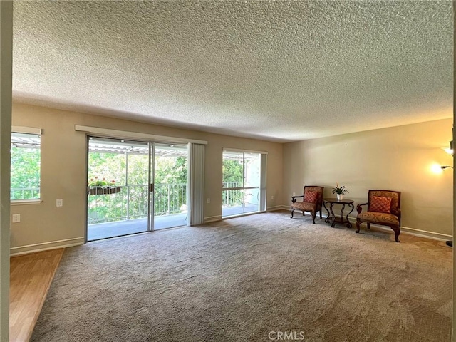 636 NW Avenida Sevilla # O, Laguna Woods, CA 92637 - living area featuring a textured ceiling and carpet floors