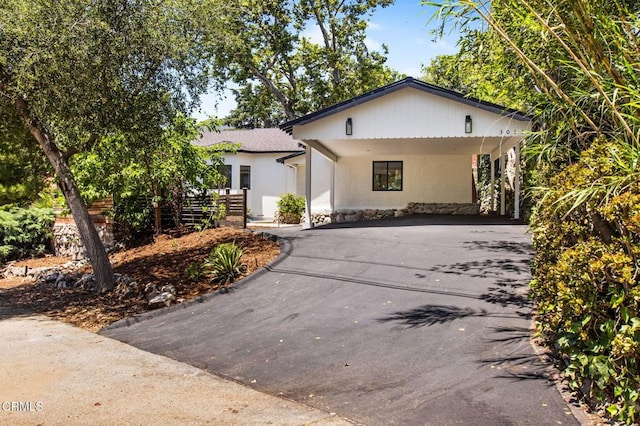 3015 Henrietta Ave, La Crescenta, CA 91214 - view of front of house featuring asphalt driveway, a carport, and stucco siding
