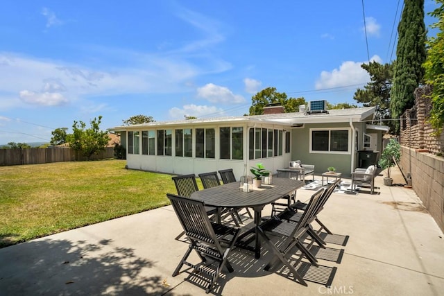 1440 Riviera Dr, Pasadena, CA 91107 - view of patio / terrace featuring a sunroom and outdoor dining area