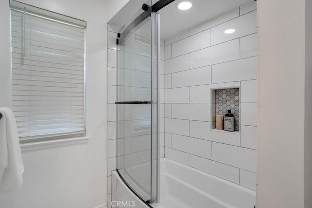1440 Riviera Dr, Pasadena, CA 91107 - bathroom with combined bath / shower with glass door and recessed lighting