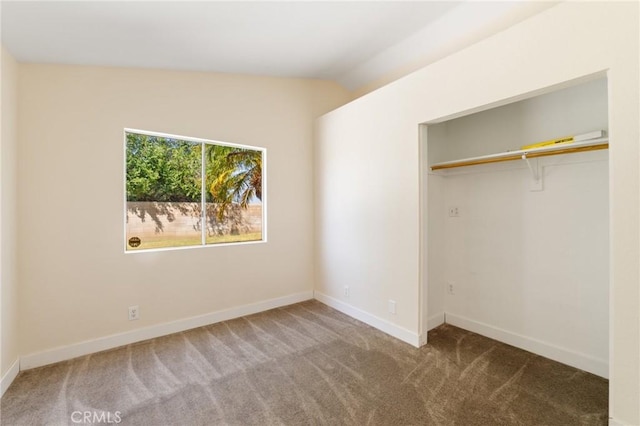 4108 Sunnysage Dr, Jurupa Valley, CA 92509 - unfurnished bedroom with carpet flooring, a closet, and vaulted ceiling