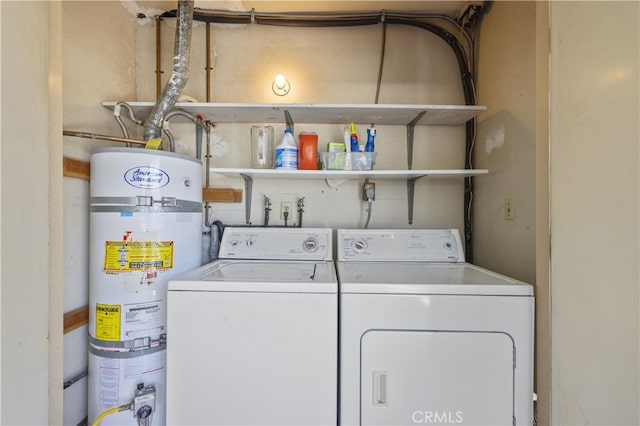 26817 Oak Branch Cir, Newhall, CA 91321 - washroom with water heater and washer and clothes dryer