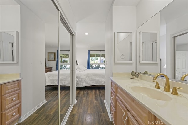 26817 Oak Branch Cir, Newhall, CA 91321 - full bath with ensuite bathroom, vanity, and wood finished floors